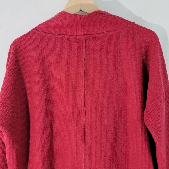 By Anthropologie Burgundy Turtleneck High-Low Long Knit Tunic Sz S Valentine - Picture 7 of 12